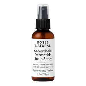 Seborrheic Dermatitis Scalp Spray Plant-Based Relief with DMSO Sulfur Black Seed Oil Peppermint &amp Tea Tree Anti-Itch 2 fl oz