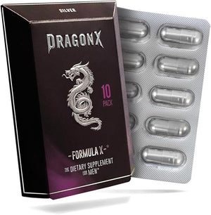 DRAGONX Silver Male Supplement for Stamina, Strength, Energy, Endurance and Drive. Fast Acting, Long Lasting Formula | 10 Capsules