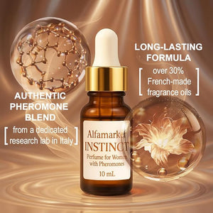 Perfumes for Women with Pheromones Instinct 10ml. Travel Perfume Oil for Woman. Pheromone Infused Long Lasting Fragrance for Her. Fresh Floral Fruity Scent.