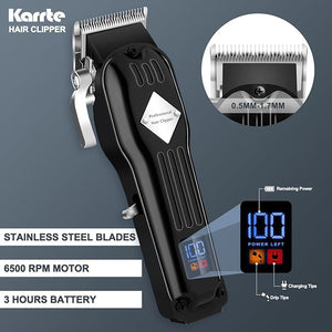 Karrte Professional Hair Clippers/Hair Trimmer/Beard Shaver Kit for Men Cordless Barber Clipper Hair Cutting Kit Beard Trimmers Haircut Grooming Kit Gifts for Men