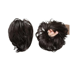 Hair Chignon Straight Hair Bun Hair Pieces Synthetic Messy Bun with Elastic Rubber Band Ponytail Extension Women Hair Accessories Hair Pieces For Women(Black brown)