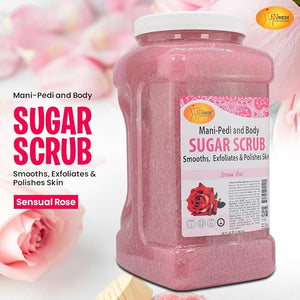 SPA REDI - Sugar Body Scrub,Sensual Rose, 128 Oz - Exfoliating, Moisturizing, Hydrating and Nourishing, Glow, Polish, Smooth and Fresh Skin - Body Exfoliator