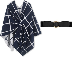 Moss Rose Women's Shawl Wrap Poncho Ruana Cape Open Front Cardigan Shawls for Fall Winter