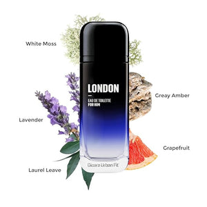 Dicora Urban Fit London Cologne for Men - Notes of Grapefruit, Sea Notes, Lavender, Laurel Leaves, White Moss, and Grey Amber - 5.07 oz EDT Spray