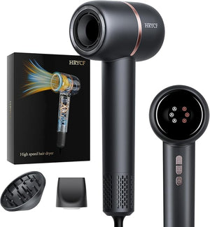 Ionic Hair Dryer Fast Drying 160000 RPM High-Speed Brushless Motor Thermo-Control Professional Blow Dryer Low Noise Lightweight Magnetic Concentrator and Diffuser for Curly &amp Straight Hair G