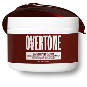 Overtone Color Depositing Semi-Permanent Hair Dye Conditioner - 8 oz For Natural &amp Color-Treated Hair Moisturizing Shea Butter &amp Coconut Oil - Vegan &amp Cruelty-Free Auburn Brown