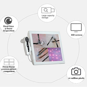 Skin Hair Scalp Detector Hair Follicle Facial Skin Oil Moisture 15 Inch HD LCD Screen Microscope Tester