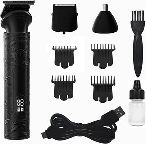 Professional 3-in-1 Beard Trimmer &amp Hair Clipper Kit for Men - Electric Shaver for Head Face Body Nose &amp Ear Hair Grooming- Rechargeable Cordless LCD Display - Perfect Men's Gift
