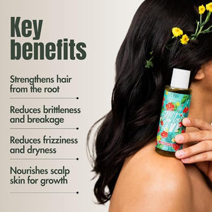 Hibiscus Monkey HM Love Scalp &amp Hair Oil | Promotes Hair Growth Reduces Hair Fall | Scalp care | Anti Frizz | Real Hibiscus Flowers Coconut Milk Oil | Natural | No Mineral Oil Chemical-Free | 1