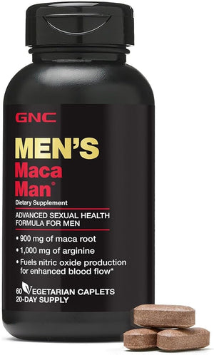 GNC Men's Maca Man 60 Caplets Fuels Nitric Oxide Production for Enhanced Blood Flow