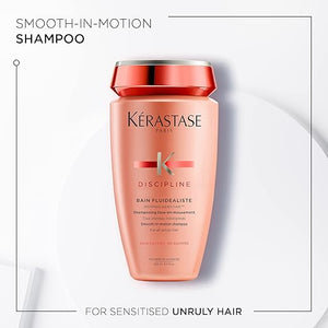 Kerastase Discipline Bain Fluidealiste Shampoo - Sulfate-Free Smoothing &amp Hydrating Frizzy Hair Softens and Nourishes