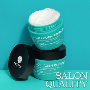 Luseta Thickening Hair Mask with Collagen Peptides Strenghten and Moisturize for Thin &amp Dry Hair Promote Thickness and Reduce Breakage for Fuller-Looking Hair 16.9oz
