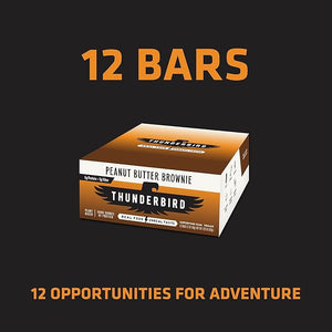 Thunderbird Bars Energy Snack Gluten-Free with Protein Healthy Real Food Vegan Non-GMO No Added Sugar Peanut Butter Brownie Flavor (12 Count 1.7 oz. Bars)
