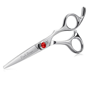Purple Dragon 4.5/5.0 inch Silver Barber Hair Cutting Scissors/Shears with Bag- Perfect for Professional Hairstylist, Hairdresser (5.0 inch)