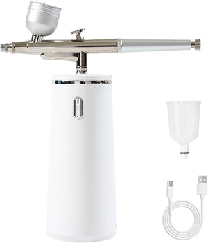 Microtree Nano Facial Steamer - Rechargeable &amp Portable High Pressure Face Oxygen Sprayer Machine 0.3mm Nozzle Micro Mist Skin Hydrator Essential Water Infusion Facial Spa Treatment White