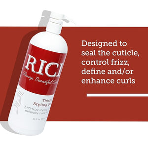 RICI Thirsty Styling Gel for Curly Hair | Naturally Formulated to Prevent Frizz for All Types of Curly Hair | Patented Formula Made in the USA (32 oz)