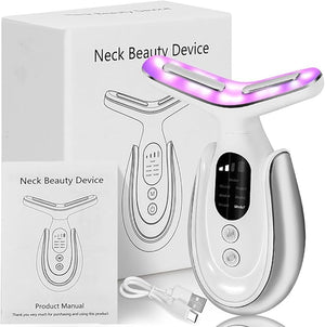 Neck Face Massager 7-in-1 Portable Facial Massager Face Sculpting Wand Tool Vibrating and Warming Function Electric Face Massager Tool for Skin Care at Home White