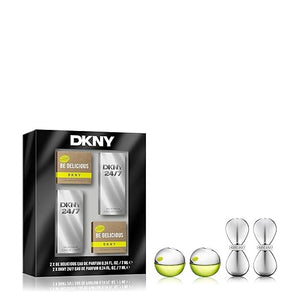 DKNY Mini Eau de Parfum 4 Piece Gift Set for Women - 2 x Be Delicious Mini Splash 0.23 Fl. Oz. and 2 x 24/7 Mini Splash 0.23 Fl. Oz