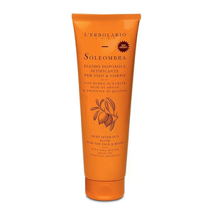 L'Erbolario Soleombra Silky After-Sun Fluid - After Sun Serum - Hydrating Sunburn Relief - Shea Butter Argan Oil and Quinoa Proteins - 10.1 oz