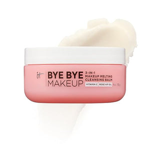 IT Cosmetics Bye Bye Makeup Cleansing Balm - 3-in-1 Makeup Remover Facial Cleanser &amp Hydrating Facial Mask - With Vitamin C Ceramides Shea Butter &amp Rosehip Oil - 4 oz