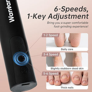 2 in 1 Electric Foot Callus Remover USB Rechargeable Foot File Sander with 80/120 Grit Sandpaper DiscsHigh Quality Professional 1200RPM Aluminum Callus Remover for Nail Care