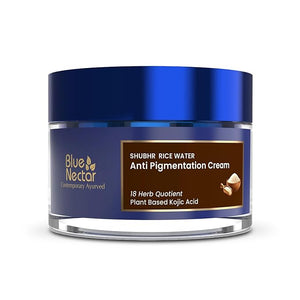 Blue Nectar Natural Mushroom &amp Rice Water Face Moisturizer for women | Non-Greasy Daily Cream for All Skin Types (18 Herbs 1.7 Oz)