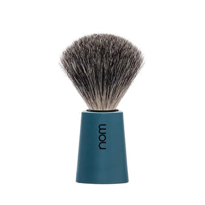 NOM Carl Shaving Brush | Pure Badger Shave Brush for Shaving soaps and creams | Exfoliating Shaving Brush | Petrol handle