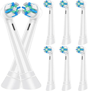 8 Pack iO Replacement Heads Compatible with Oral B iO, for Oral B iO 2/3/4/5/6/7/8/9/10 Series Toothbrushes, Medium Bristles, Soft Yet Effective, White