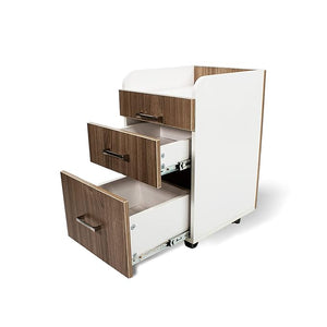 Milan Pedicure Trolley Pedi Rolling Cart Nail Salon Spa Storage Drawer Ash Wood