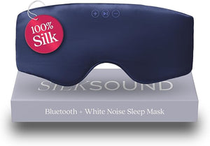 SilkSound 100% Mulberry Silk Bluetooth Sleep Mask Skin-Friendly Sleeping Eyemask with Bluetooth Headphones Sleep Gifts for Women Silk Eye Mask Headband Headphones for Sleeping Side Speakers