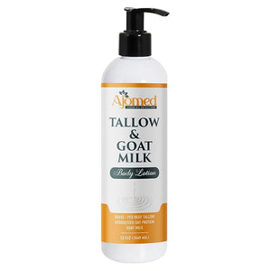 Tallow &amp Goat Milk Body Lotion for Sensitive Skin Organic moisturizing Lotion - Soothes Dry skin Goat Milk face and body Moisturizer - Handmade Tallow for skin cream (12 OZ Lavender Vanilla)