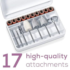 Beurer MP52 Electric Nail Drill 20-in-1 Professional Electric Nail File Kit Powerful Nail Drill Machine for Acrylic Nails Gel Nails Portable Manicure Pedicure Tools with Nail Drill Bits Storage