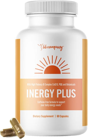 InergyPLUS | Energy Vitamins for Women Fatigue Natural Energy Supplements for Focus | Vitamin B12 Folic Acid Rhodiola Rosea Cordyceps CoQ10 Caffeine Free | Packaging Vary | 60 Ct
