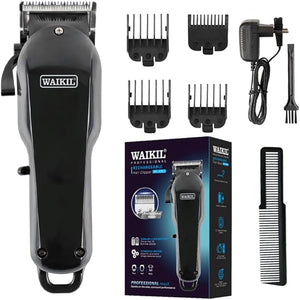 Hair Clippers &amp Trimmer for Men Cordless Rechargeable Clippers for Hair Cutting - 4 Limit Combs Stainless Steel Blades Hair Trimmer Or Barbers SalonBlack