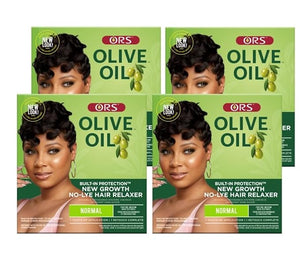 ORS Olive Oil Built In Protection New Growth No-Lye Hair Relaxer Normal Strength (Pack of 4)