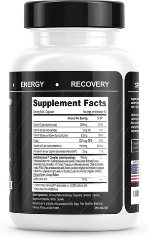 Natural Blood Builder Iron Supplement. RBC Support Made in USA with Echinacea &amp Dandelion Root helping VO2 Max Energy Endurance (1-Pack)