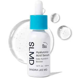 SLMD by Dr. Pimple Popper - Hyaluronic Acid Serum 1.0 fl. oz Daily Hydration Booster with Squalane for Smooth Dewy Skin ? Lightweight Fast-Absorbing Face Moisture for All Skin Types
