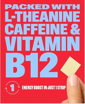 NuStrips¢â Fast-Dissolving Energy Strips with 50mg Caffeine L-Theanine &amp Vitamin B12 ? Instant Energy &amp Focus Without Jitters or Crash ? Works Faster Than Coffee ? Refreshing Lemon (30 Strips)