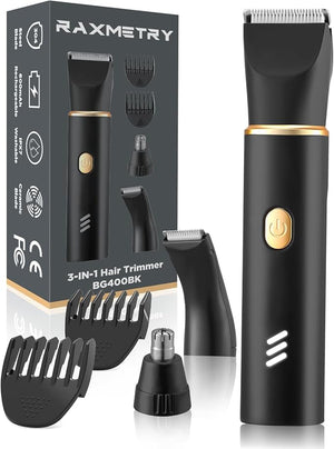 Manscape Body Hair Trimmer for Men-3 in 1 Electric Razor Groin GroomerIPX7 WaterproofVersatile Hair Trimmer for Ball/Pubic/Chest/Beard/NoseUSB-C RechargeableGifts for Him Dad