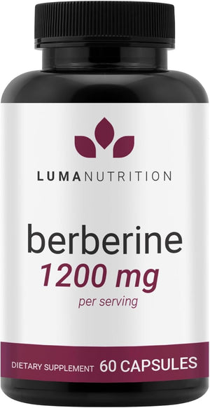Luma Nutrition Berberine Supplement - Berberine HCL 1200mg Per Serving - Vegan, Gluten Free, Non-GMO - 60 Capsules