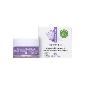 Derma E Advanced Peptides and Vegan Flora-Collagen Eye Cream ? Double Action Collagen Eye Cream with Peptide Complex ? Firming &amp Hydrating Under Eye Treatment ? All Natural Moisturizer Cream 0.5o