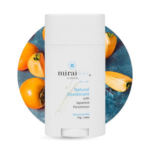 Mirai Clinical - All Natural Deodorant for Women and Men - w/Japanese Persimmon Extract - Full-Body Use - Aluminum Fragrance Paraben Free - Vegan - Helps to Eliminate Nonenal Odor - Unscented - 75g