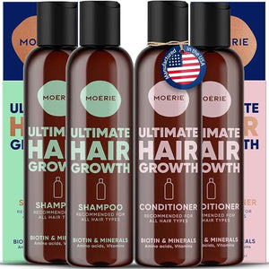 Moerie Volumizing Shampoo and Conditioner for Hair Loss - Thickening Products with Ingredients of Natural Origin - Over 100 Active Ingredients for Thick Long Luscious Hair Double Set