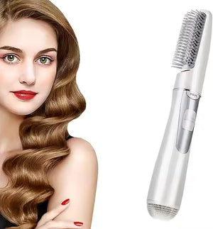 YUYTE Professional Electric Household Hair Dryer Styling Comb 2-in-1 Design Lightweight White 750W 3 Speeds Hot Air Brush for Women