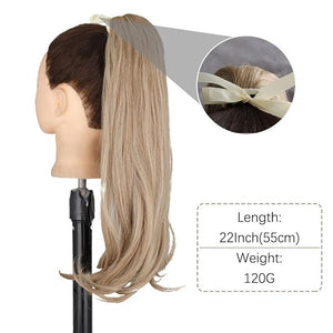 Hair Buns Hair Piece Synthetic Messy Bun Women Fashion Long Curly Wig Headband Style Bun Ponytail Hair Extensions Hair Comb Bun Wig Hair Accessories For Girls ( Color : A  Size : 22inches-55cm )