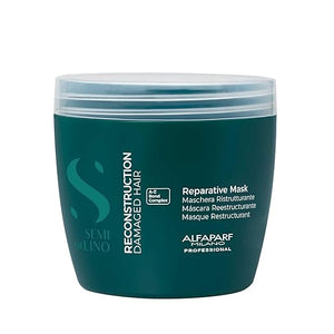 Alfaparf Milano Semi di Lino Reconstruction Reparative Mask - Color Safe Deep Conditioning Hair Mask - Damaged Hair Repair - For Medium to Thick Hair - Vegan Formula (16.9 oz)