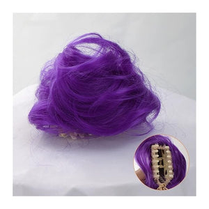 messy bun hair piece 2PCS Cat Ears Hair Donut Chignon Claw Clip in Messy Bun Mini Updo Extensions Wig Accessory Synthetic Hair Bun Ponytail Hairpieces for Women Girls hair buns hair piece ( Color : Br