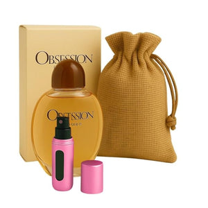 Bundle- Obsession Cologne for Men Eau De Toilette Spray 4.2 Oz With Bag &amp; Mini Refillable Atomiser