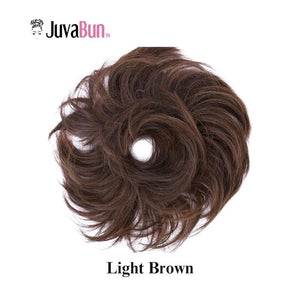 Juvabun Small Messy Bun Hair Piece - Light Brown | Curly Hair Bun Extension|Hair Pieces for Women Everyday Wear |Hair Buns Hair Piece Washable &amp Realistic| Synthetic Hair Bun Scrunchie-Light Brown