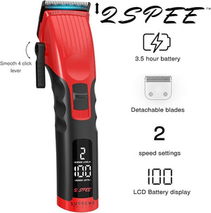 Supreme Trimmer 2Spee STC922 ? Professional Cordless Hair Clipper with Removable Blade | 210 Min Runtime 2-Speed Motor Digital Display Smooth Lever &amp Color Coded Guards